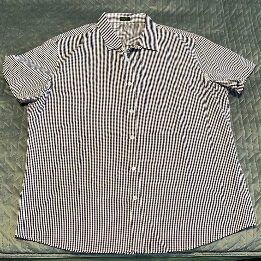 Men's Purple and White Checkered Shirt